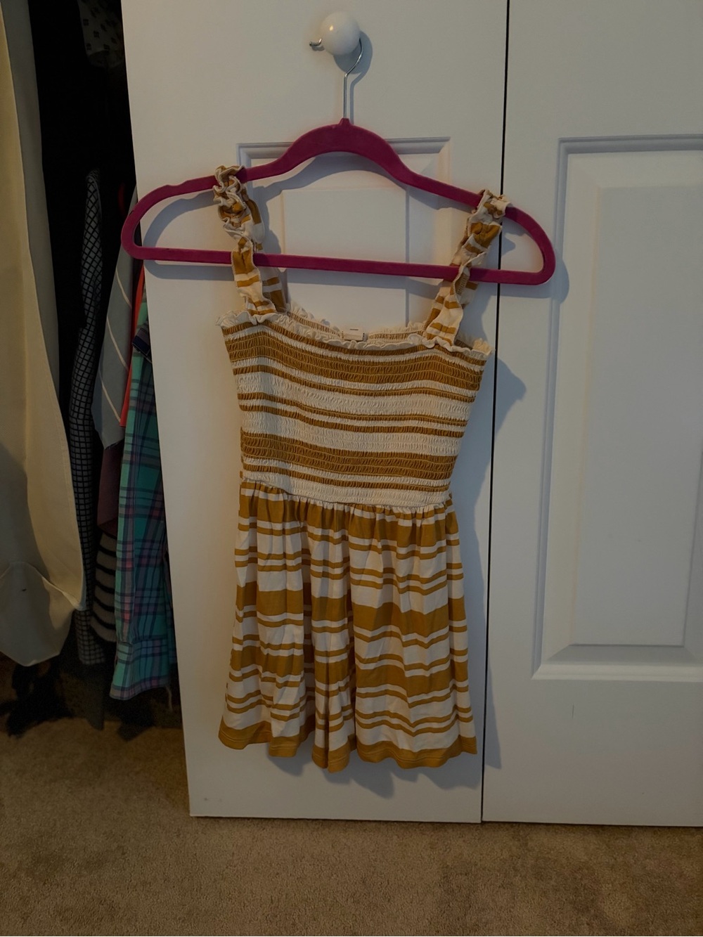 Billabong  striped romper in Mustard and White